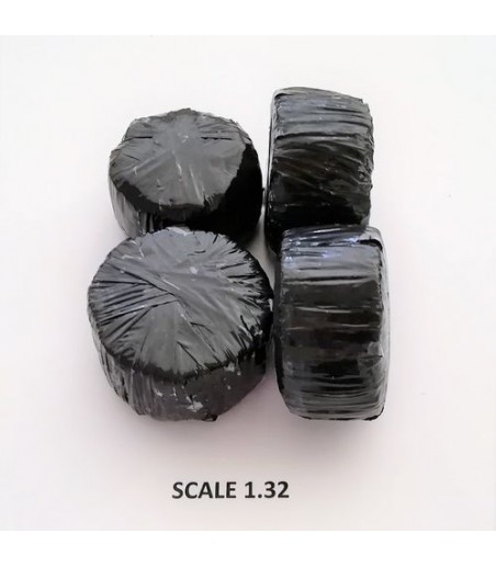 ROUND BALES BLACK WRAP FOR SCALE 1:43 BLACK PACK OF 2