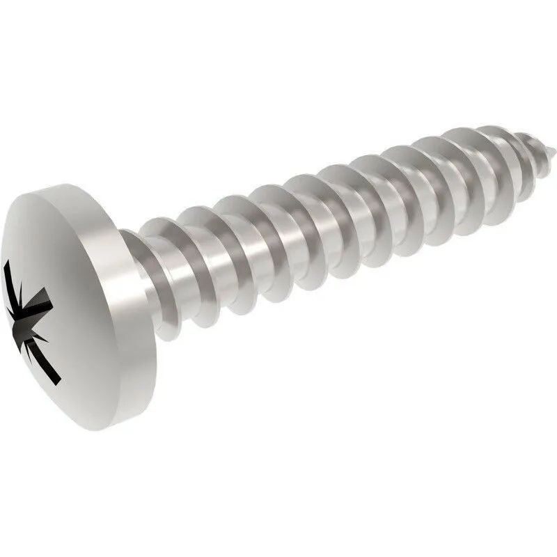 Self Tapping Screw, Pan Pozi, Steel 6x3/4" 8 PACK