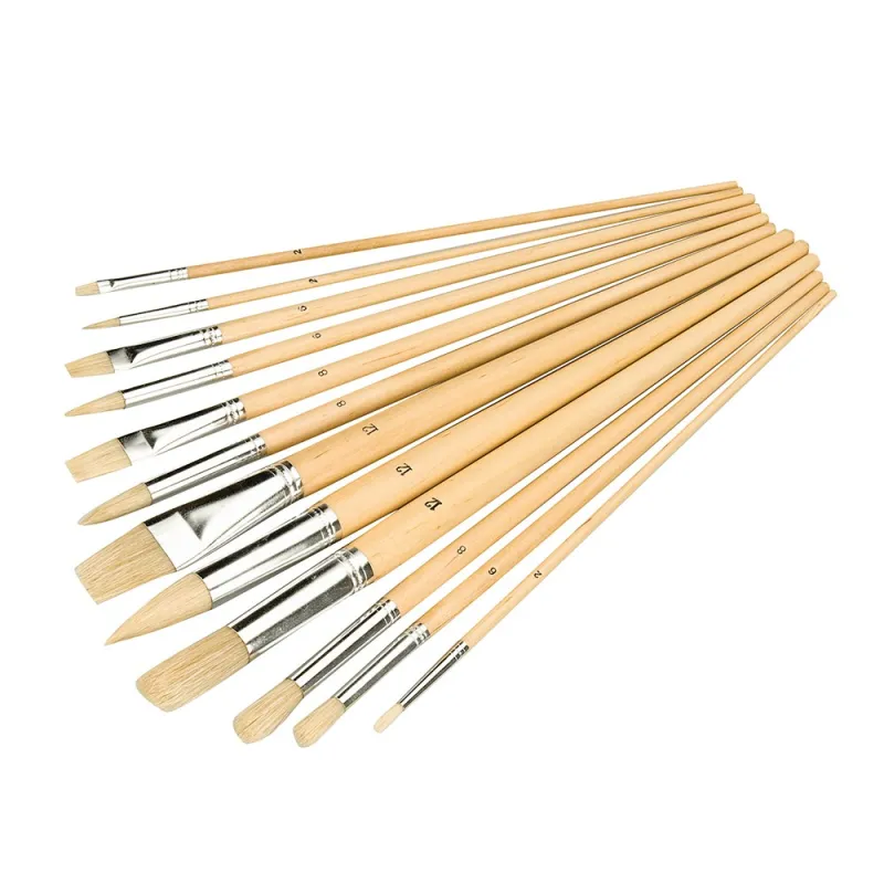 Silverline Mixed Tip Artists Paint Brush Set 12pce 282606