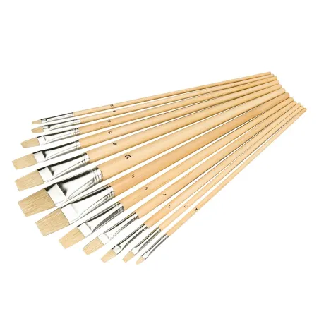 Silverline Flat Tipped Artists Paint Brush Set 12pce 633927