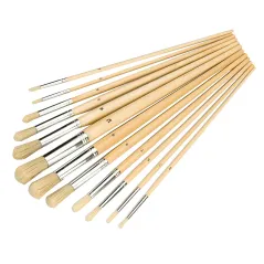 Silverline Rounded Tip Artists Paint Brush Set 12pce 868848