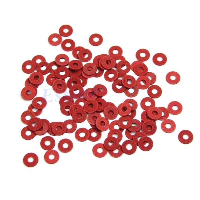M3  Flat red fibre washer PACK OF 10