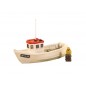 HARBURN HOBBIES Lobster Boat (Red Roof) With Fisherman - L-100mm/W-36mm OO Gauge QS400