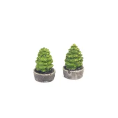 HARBURN HOBBIES Two Green Trees in Concrete Planters OO Gauge SS312