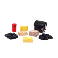 HARBURN HOBBIES Street Scene - bags, bins, slabs & BT Cabinet OO Gauge SS369