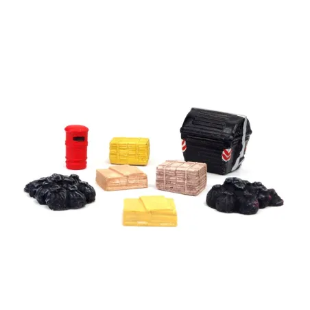 HARBURN HOBBIES Street Scene - bags, bins, slabs & BT Cabinet OO Gauge SS369