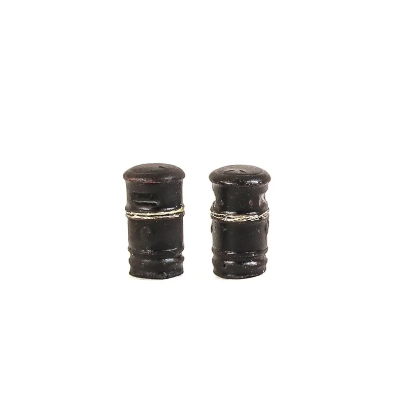 HARBURN HOBBIES Round Litter Bin - Black/Gold OO Gauge SS370