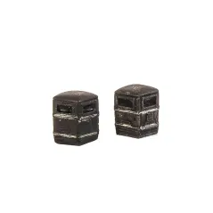 HARBURN HOBBIES Square Litter Bin - Black/Gold OO Gauge SS372
