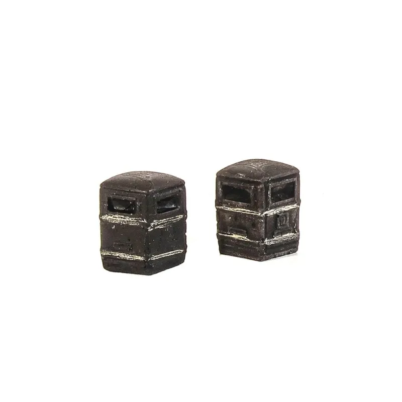 HARBURN HOBBIES Square Litter Bin - Black/Gold OO Gauge SS372