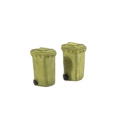 HARBURN HOBBIES Wheelie Bins Closed - GREEN OO Gauge SS375
