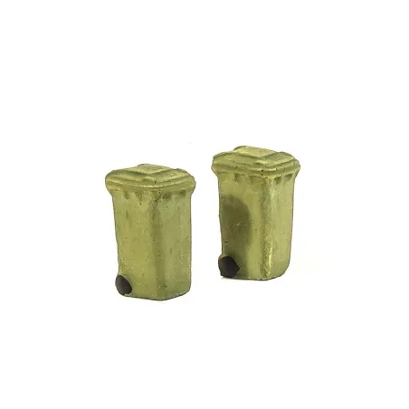 HARBURN HOBBIES Wheelie Bins Closed - GREEN OO Gauge SS375