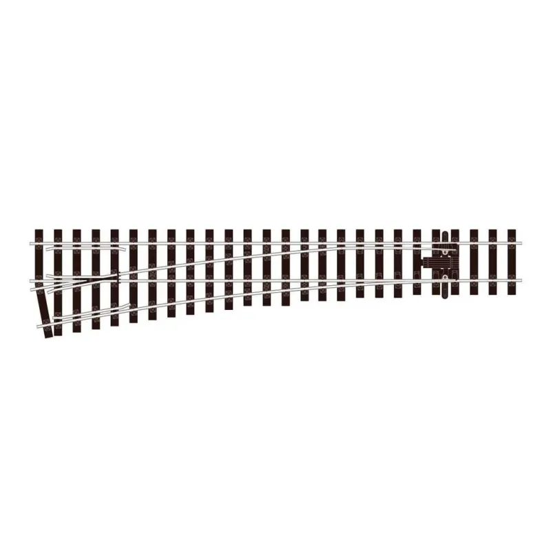 Peco 10ft. radius L/H Turnout, Electrofrog 1 Gauge SL-E896