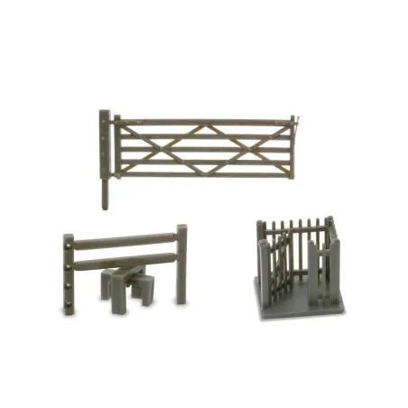 Peco 3 Field Gates, 3 Stiles and 1 Wicket Gate N Gauge NB-46