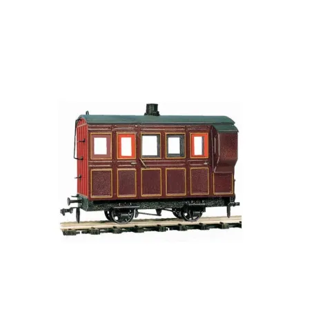 Peco 4 Wheel Coach/Brake, maroon livery O-16.5 Gauge OR-31