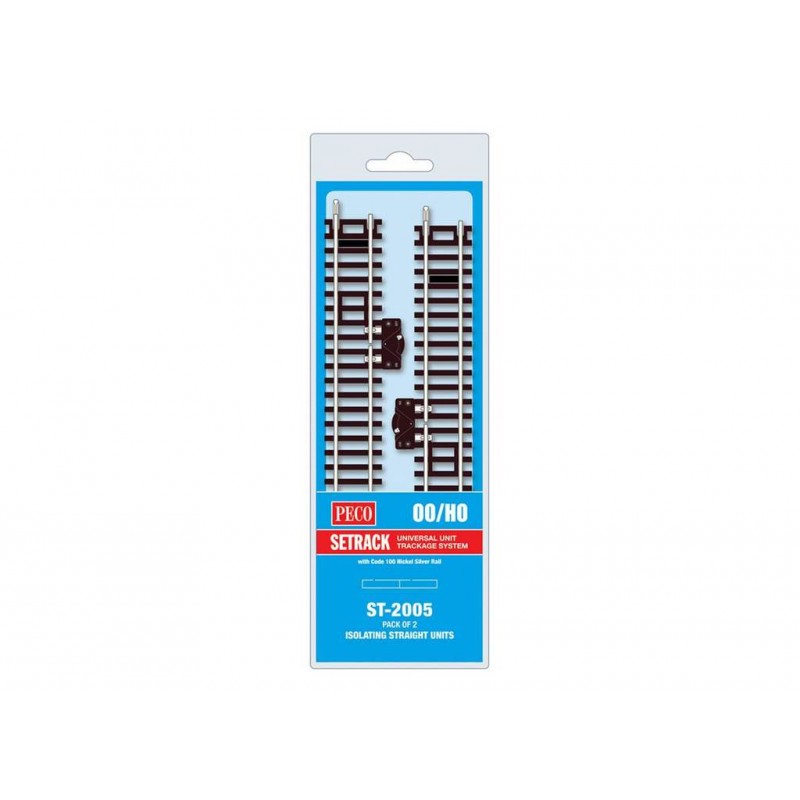 Peco Isolating Standard Straight & Switch, 168mm (6⅝in) long OO/HO Gauge ST-2005