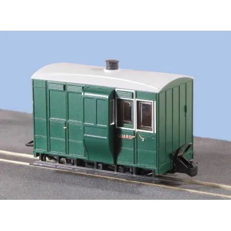 Peco Glyn Valley Freelance 4 Wheel Brake Coach Without Buffers OO9 Gauge GR-530
