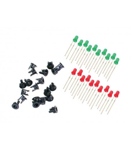 Peco LED'S 10 Green, 10 Red, & 20 Panel Clips All Gauges PL-30