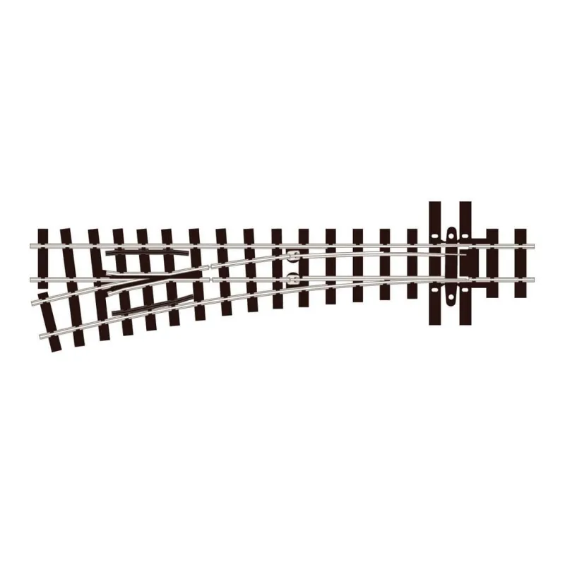 Peco Mainline Turnout L/H, 457mm (18in) radius, nickel silver rail OO9 Gauge SL-E496