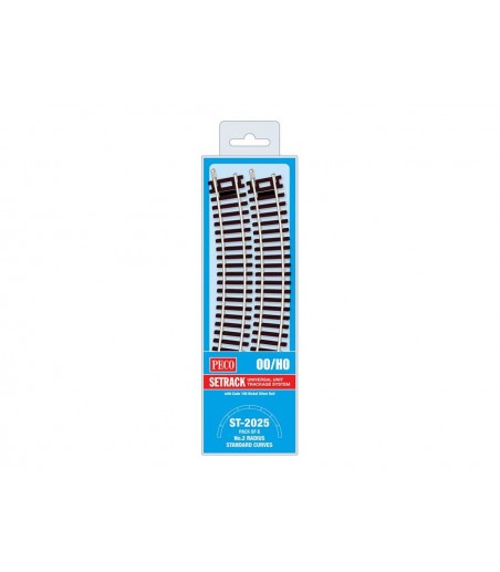 Peco No.2 Radius Standard Curve, 438mm (17¼in) radius OO/HO Gauge ST-2025