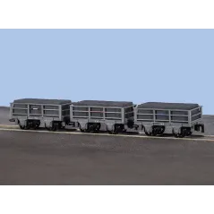 Peco OO-9 FR 2 Ton Slate Wagon Un-Bracked X 3 OO9 Gauge GR-320