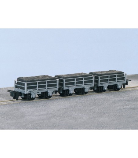 Peco OO-9 FR 2 Ton Slate Wagon Un-Bracked X 2, Bracked X 1 OO9 Gauge GR-321