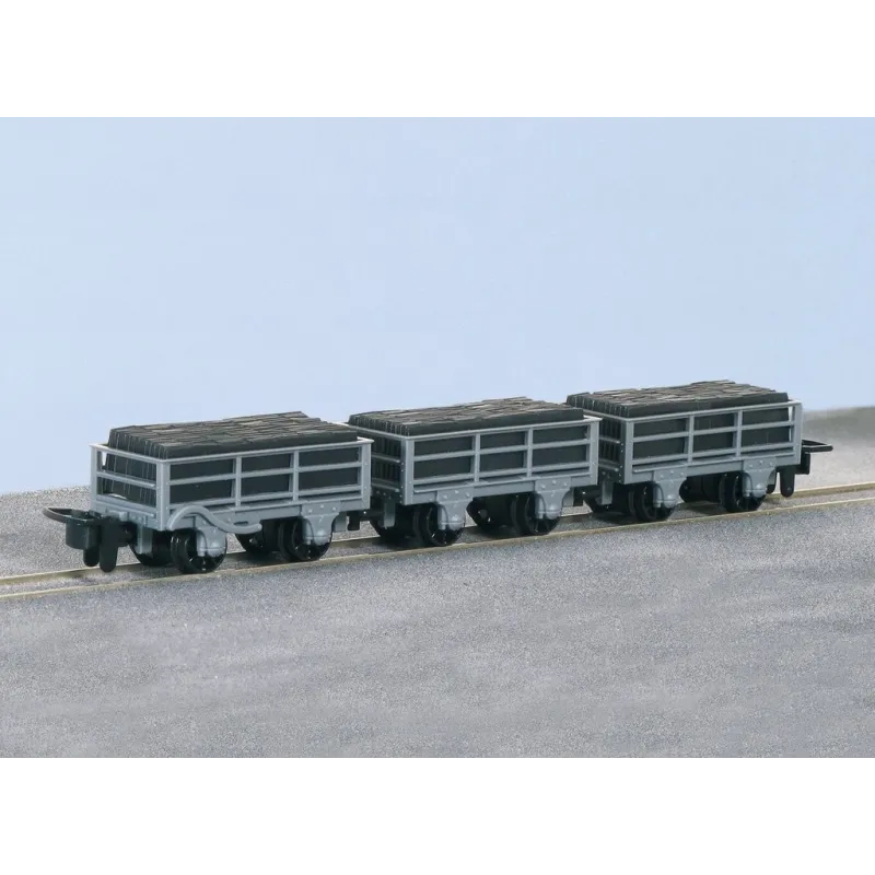 Peco OO-9 FR 2 Ton Slate Wagon Un-Bracked X 2, Bracked X 1 OO9 Gauge GR-321