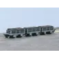 Peco OO-9 FR 2 Ton Slate Wagon Un-Bracked X 2, Bracked X 1 OO9 Gauge GR-321