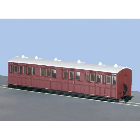 Peco OO-9 L&B Composite Coach Indian Red Unlettered OO9 Gauge GR-400U