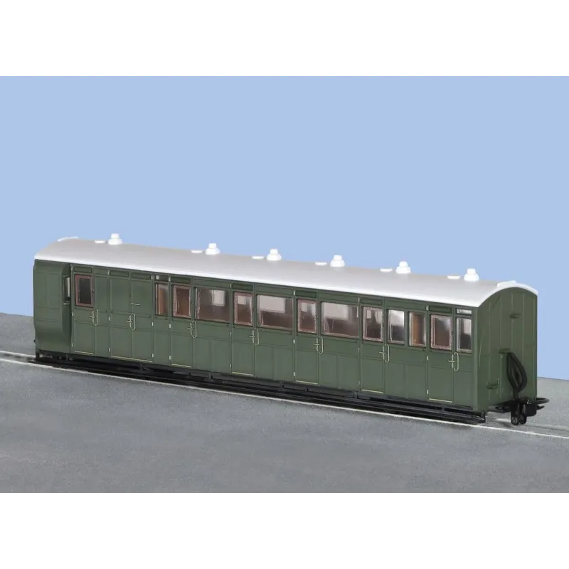 Peco OO-9 L&B Brake Coach, SR Livery, Unlettered OO9 Gauge GR-421U