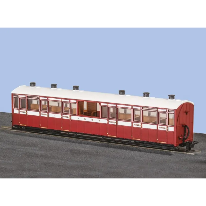 Peco OO-9 L&B Centre Observation Coach, L&B Livery No 7 OO9 Gauge GR-450A
