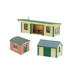 Peco Platform shelter, wooden type with 2 huts N Gauge NB-16