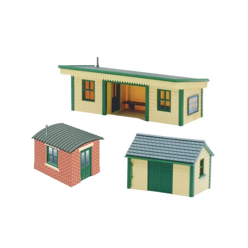 Peco Platform shelter, wooden type with 2 huts N Gauge NB-16