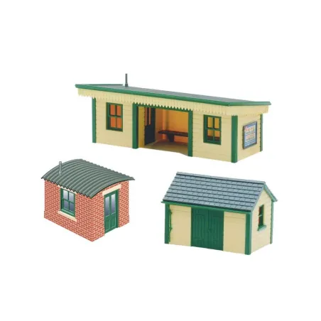 Peco Platform shelter, wooden type with 2 huts N Gauge NB-16
