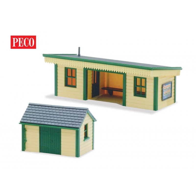 Peco Platform Shelter & Hut, timber type OO/HO Gauge LK-16