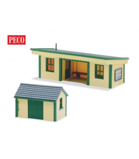 Peco Platform Shelter & Hut, timber type OO/HO Gauge LK-16