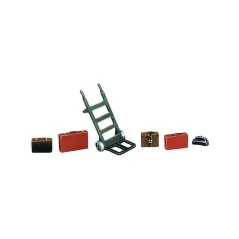 Peco Porters Trolley & Luggage (cast white metal) O Gauge LK-752