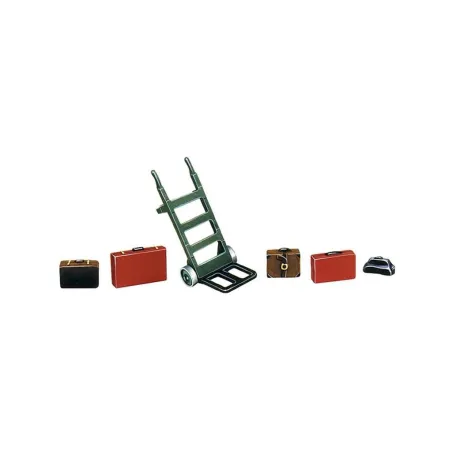 Peco Porters Trolley & Luggage (cast white metal) O Gauge LK-752