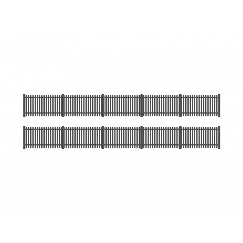 Ratio GWR Station Fencing, Black (straight only) OO/HO Gauge 422