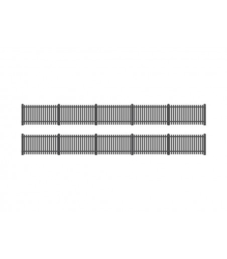 Ratio GWR Station Fencing, Black (straight only) OO/HO Gauge 422