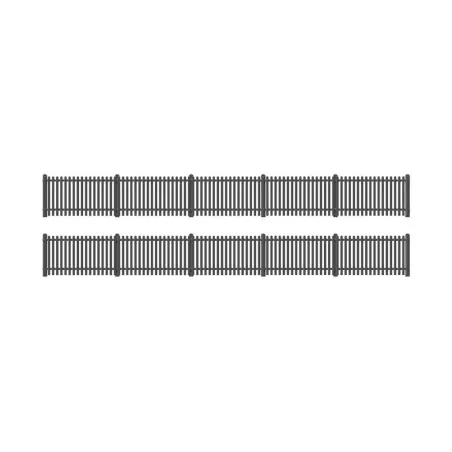Ratio GWR Station Fencing, Black (straight only) OO/HO Gauge 422