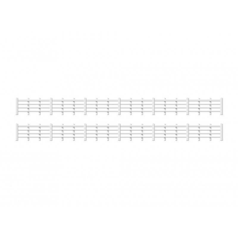 Ratio Lineside fencing, White (4 bar) OO/HO Gauge 424