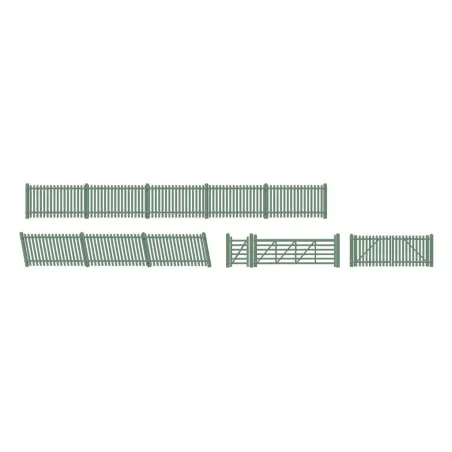 Ratio Picket fencing, green (inc. Gates & ramps) OO/HO Gauge 430