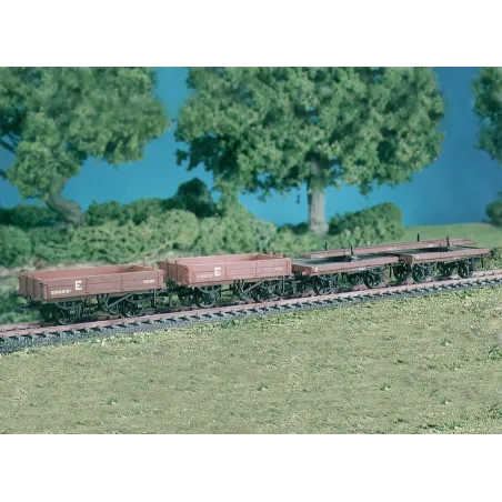 Ratio Permanent Way Wagons (set of 4) (M/W, B/B) All Gauges 575