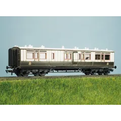 Ratio LMS (Ex LNWR) 50ft Arc Roof Corridor Brake 3rd All Gauges 734