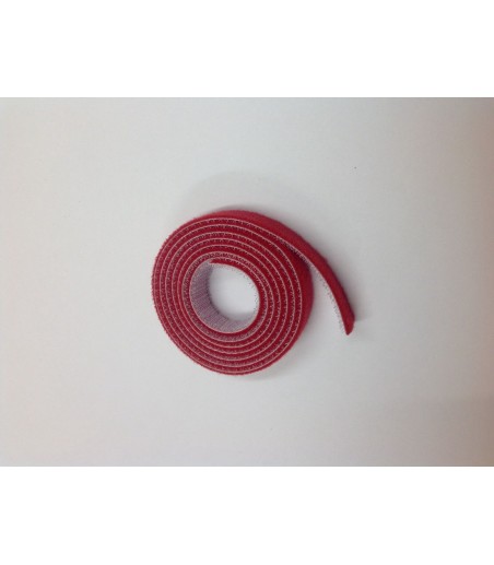 15mm Wide hook and loop (loops & hooks integrated) 1 Meter - Red