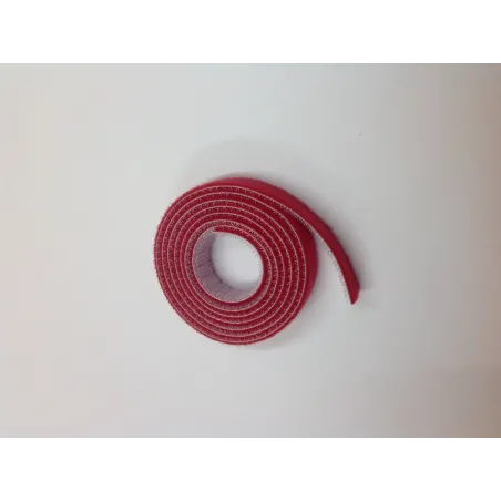 15mm Wide hook and loop (loops & hooks integrated) 1 Meter - Red
