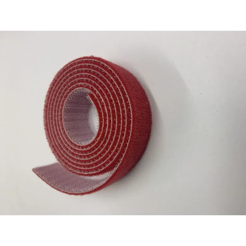 20mm Wide hook and loop (loops & hooks integrated) 1 Meter - Red