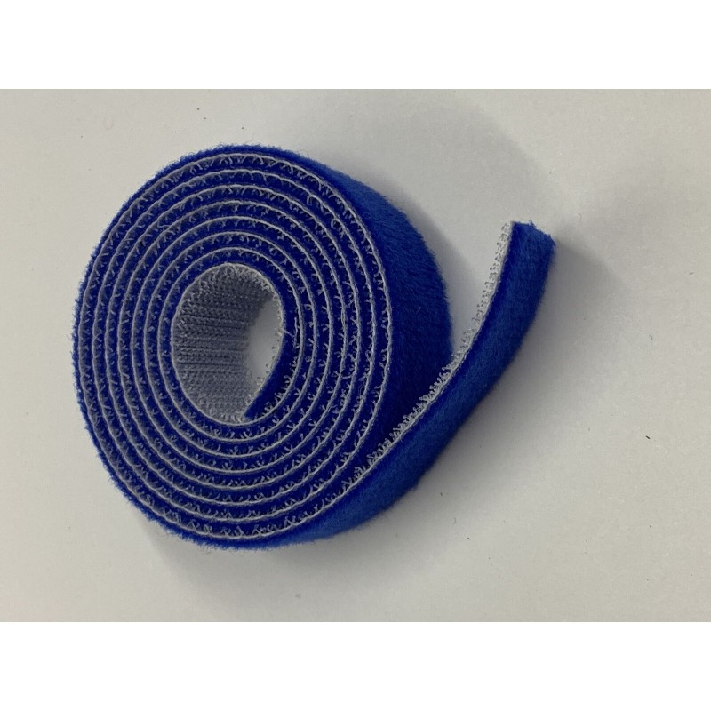 20mm Wide hook and loop (loops & hooks integrated) 1 Meter - BLUE
