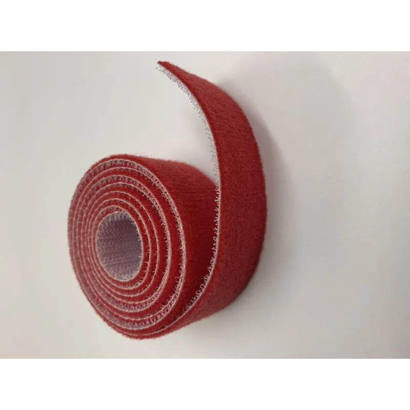 30mm Wide hook and loop (loops & hooks integrated) 1 Meter - Red