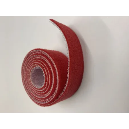 30mm Wide hook and loop (loops & hooks integrated) 1 Meter - Red